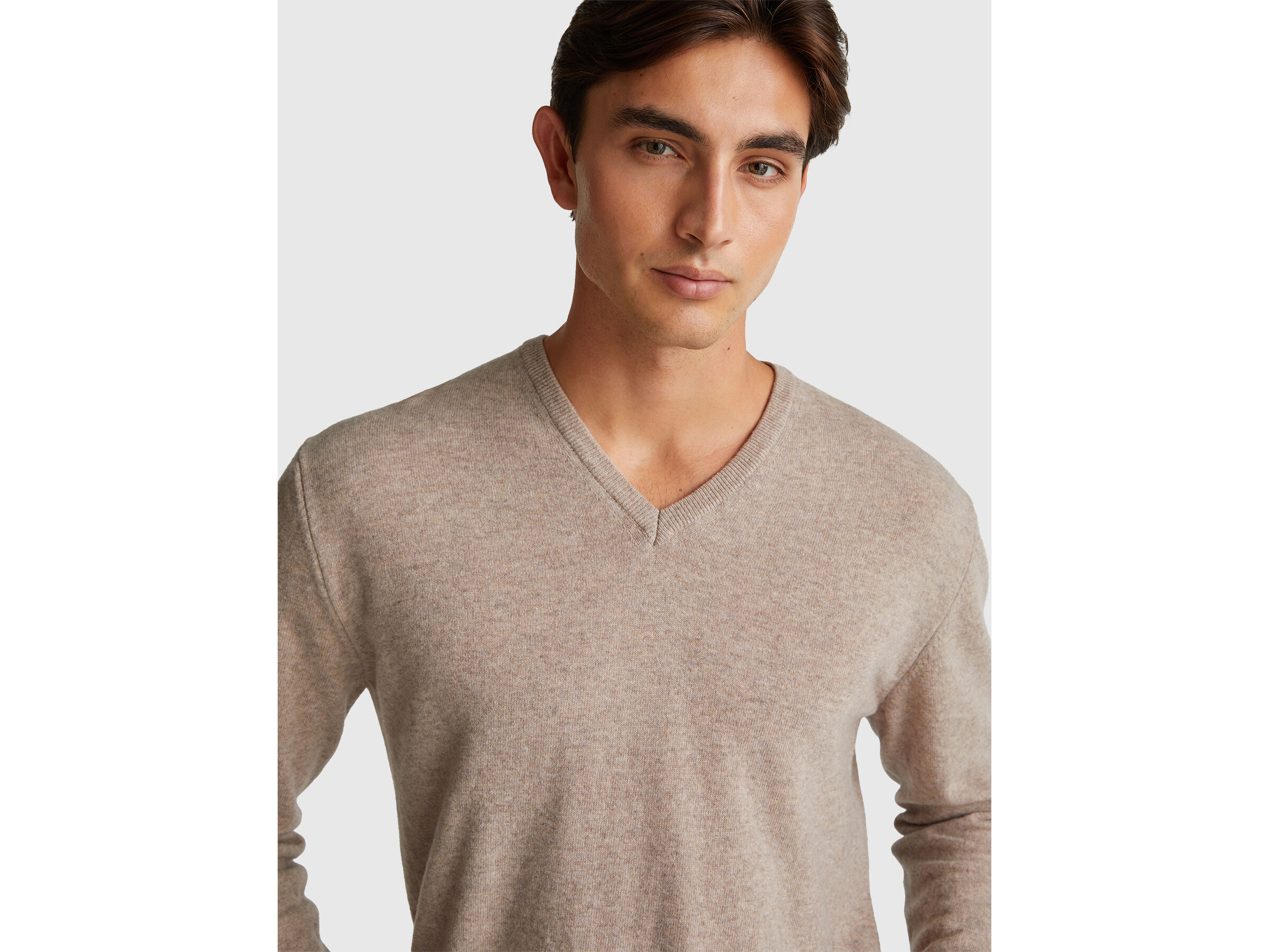 V NECK SWEATER L/S Homem image number 4